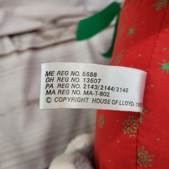 House Of Lloyd Christmas Glow In The Dark Teddy Bear Plush Vintage 13 Inch 1991 - Picture 9 of 10